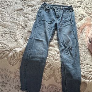Old Navy Extra High Rise Kicker Boot Cut Blue Button-Fly Jeans